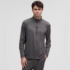 Lululemon NWOT Soft Jersey Half Zip Heathered Black/Heathered Graphite Grey
